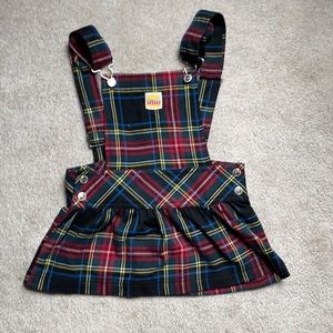 Plaid Harajuku Overalls Dress with shirt